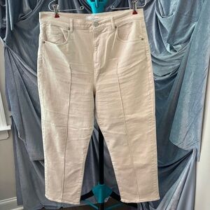 Loft Cream Straight-Leg Jeans size 10